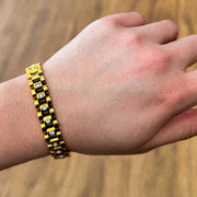 bracelet montre acier inoxydable plaqué or