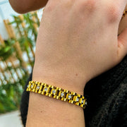 bracelet montre acier inoxydable plaqué or