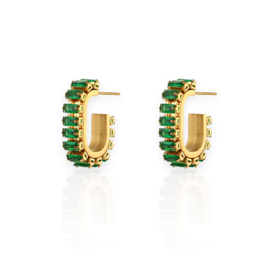 boucles d'oreille acier inoxydable pierre zircon 