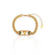 Bracelet gourmette tri-coeurs | Mélanie