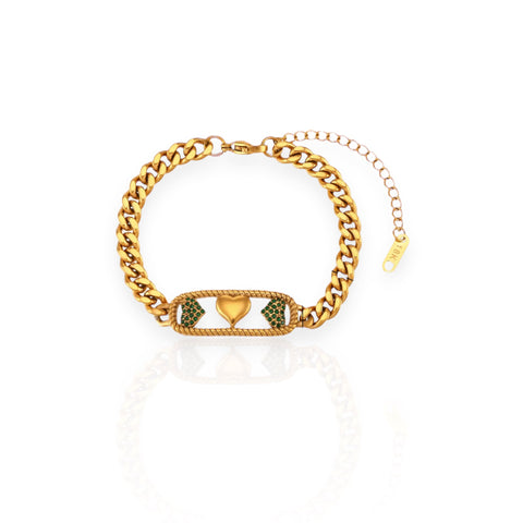 Bracelet gourmette tri-coeurs | Mélanie