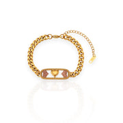 Bracelet gourmette tri-coeurs | Mélanie