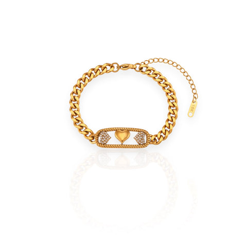 Bracelet gourmette tri-coeurs | Mélanie