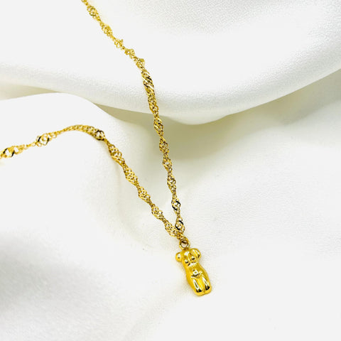 Collier torse femme acier inoxydable plaqué or
