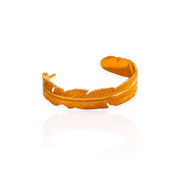 bracelet jonc plume en acier inoxydable plaqué or Fatyna