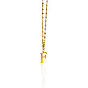 collier personnalisable lettre en acier inoxydable plaqué or