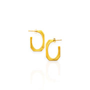 boucles d’oreilles créoles gravées en acier inoxydable plaqué or
