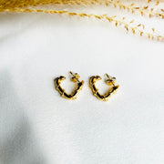 boucles d'oreilles acier inoxydable plaqué or gravée