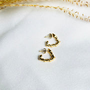 boucles d'oreilles acier inoxydable plaqué or gravée