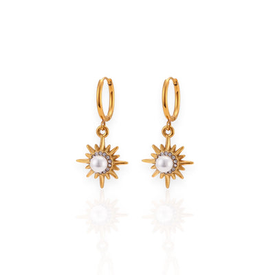 boucles d'oreilles acier inoxydable avec perle