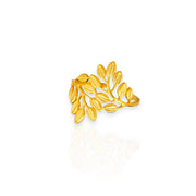 bague fleur acier inoxydable plaqué or