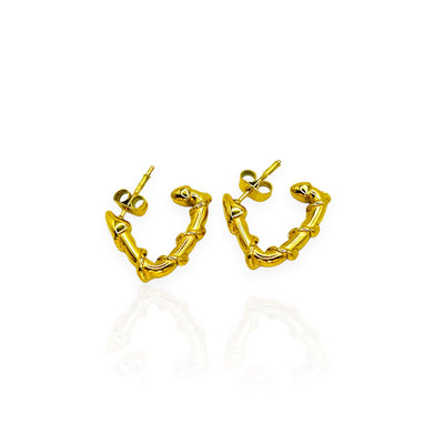 boucles d'oreilles acier inoxydable plaqué or gravée