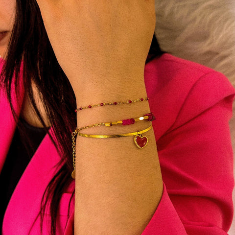 Bracelet pierres émeraudes | Jade