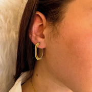 boucles d’oreilles créoles gravées en acier inoxydable plaqué or