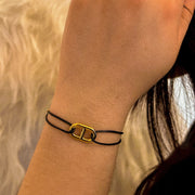 bracelet cordon acier inoxydable plaqué or