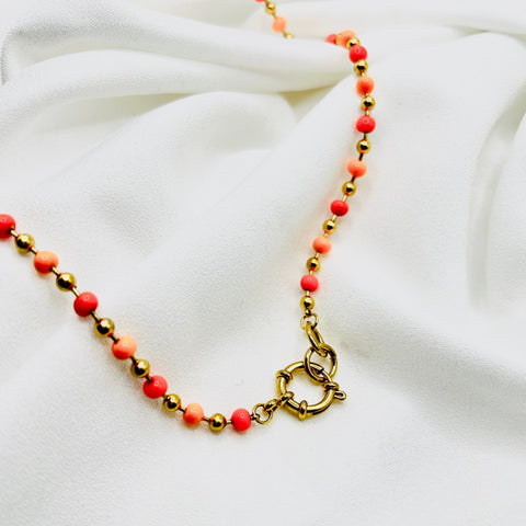collier perle en acier inoxydable