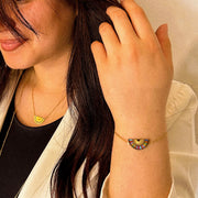 bracelet multicolore acier inoxydable plaqué or