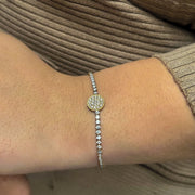 bracelet serti diamant acier inoxydable