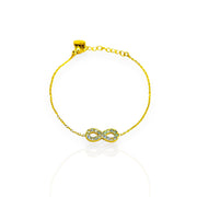bracelet forme infini en acier inoxydable plaqué or