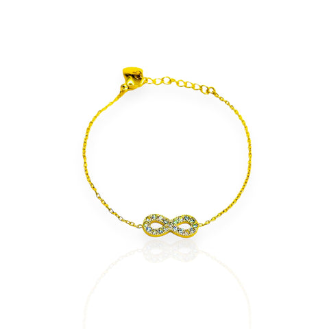 bracelet forme infini en acier inoxydable plaqué or