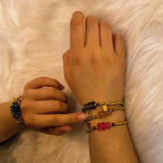 bracelet nounours teddy acier inoxydable plaqué or 