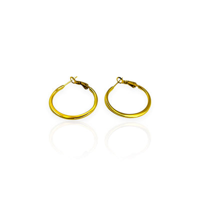 boucles d'oreilles créoles acier inoxydable plaqué or