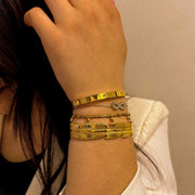 bracelet forme infini en acier inoxydable plaqué or