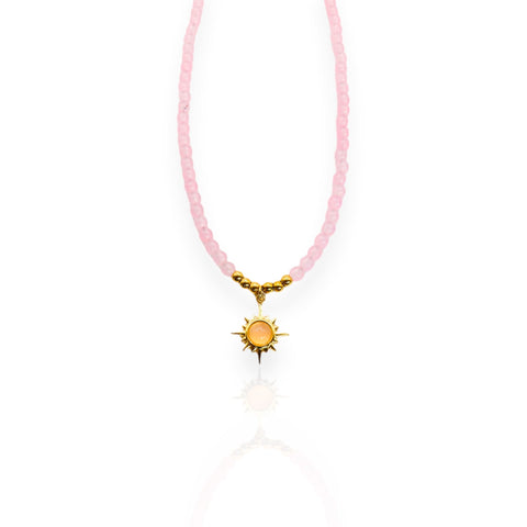Collier à perles et pendentif soleil | Maïra