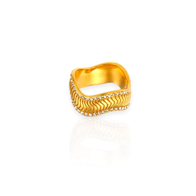 bague tube acier inoxydable plaqué or 