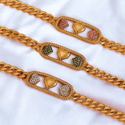 Bracelet gourmette tri-coeurs | Mélanie
