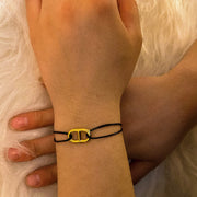 bracelet cordon acier inoxydable plaqué or