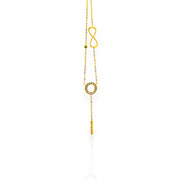 collier pendentif infini & anneaux acier inoxydable plaqué or