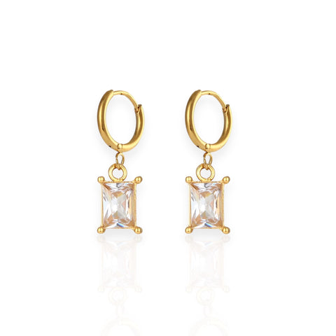 boucles d'oreilles créoles huggie acier inoxydable plaqué or