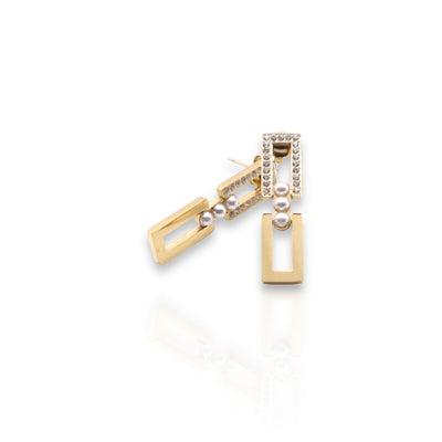 Boucles d'oreilles rectangles | Rose