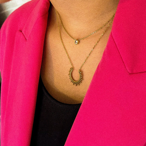 collier plaqué or soleil