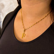 collier personnalisable lettre en acier inoxydable plaqué or