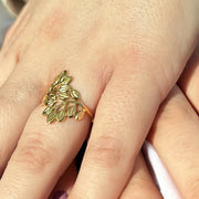 bague fleur acier inoxydable plaqué or