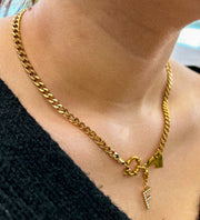 Collier personnalisable lettre en plaqué or acier inoxydable