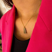collier nounours ours plaqué or acier inoxydable