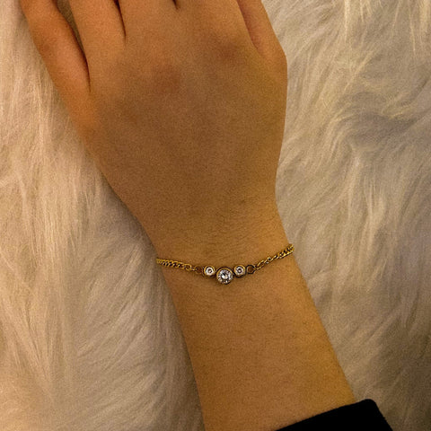 bracelet en acier inoxydable sublime plaqué or