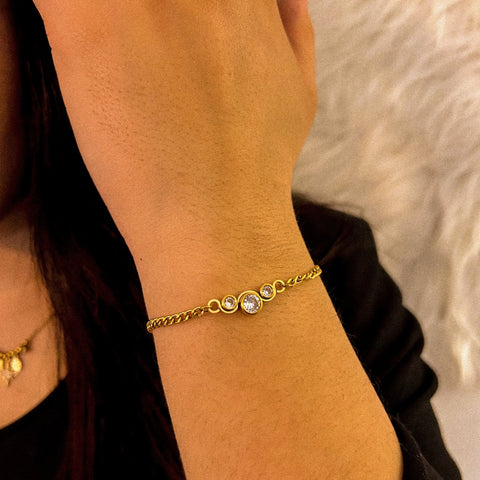 bracelet en acier inoxydable sublime plaqué or