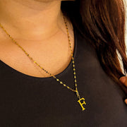 collier personnalisable lettre en acier inoxydable plaqué or