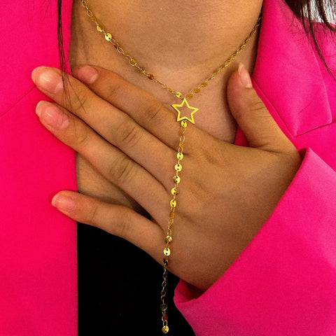 collier cravate en acier inoxydable plaqué or