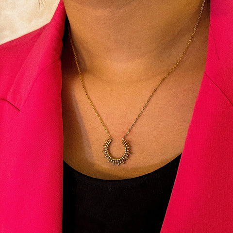 collier plaqué or soleil
