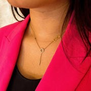 collier pendentif infini & anneaux acier inoxydable plaqué or
